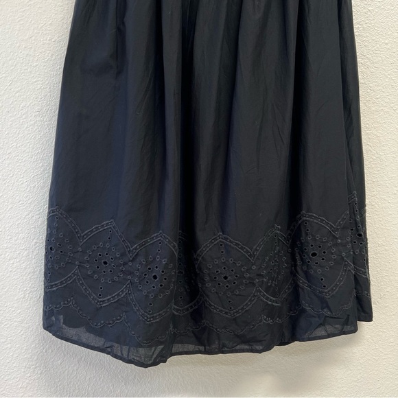 J. Crew Factory Tie-neck Midi Dress Eyelet Trim in Black Size 10 NWT - Picture 7 of 12